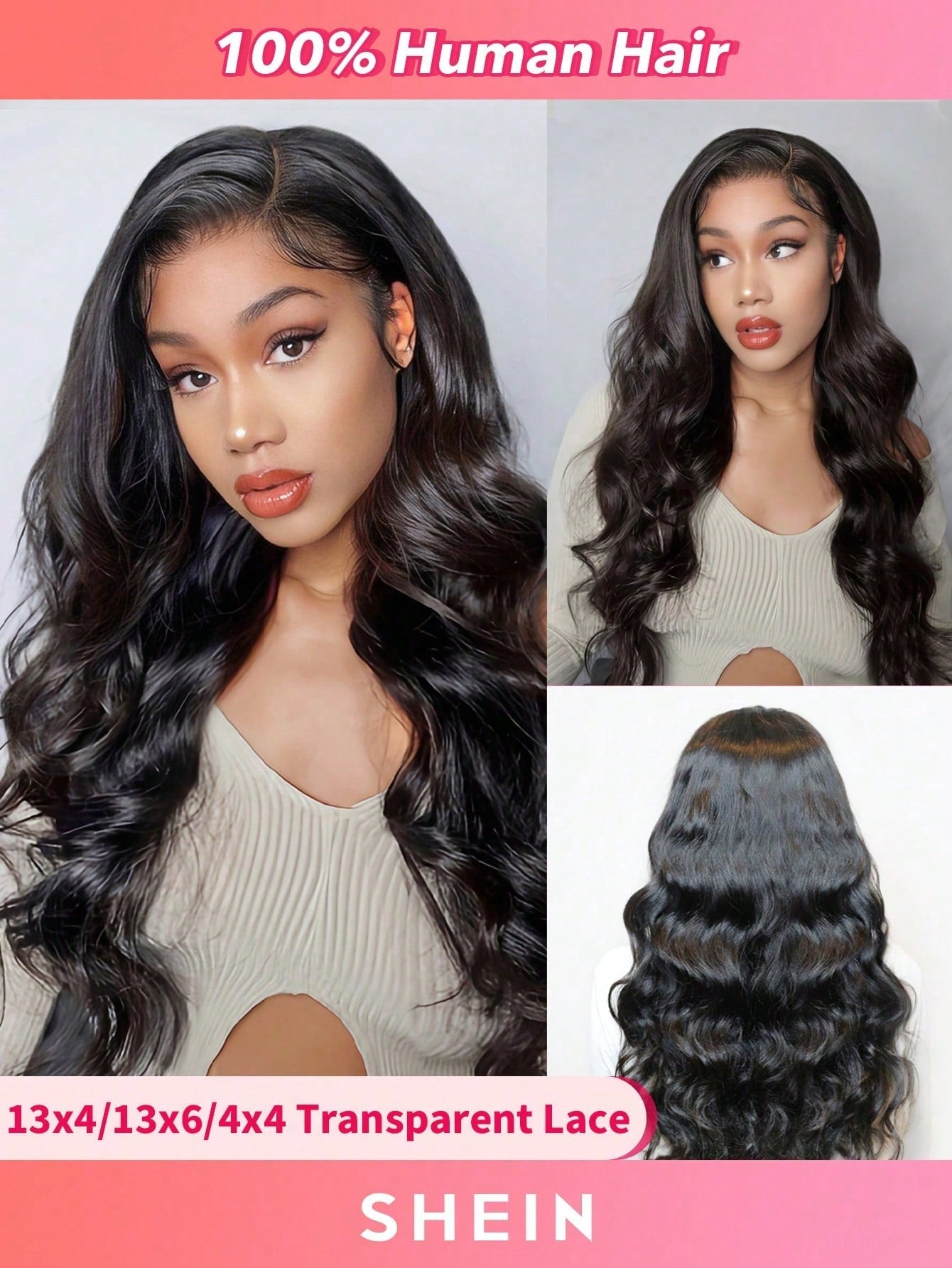 Transparent Lace Body Wave 4 X 4 13 X 4 13 X 6 Lace Frontal Wigs 150%/180% Density 12-30 Inch Natural Black Color Pre-Plucked Natural Hairline Swiss Lace Closure Human Hair Top Quality Long Wigs For Women