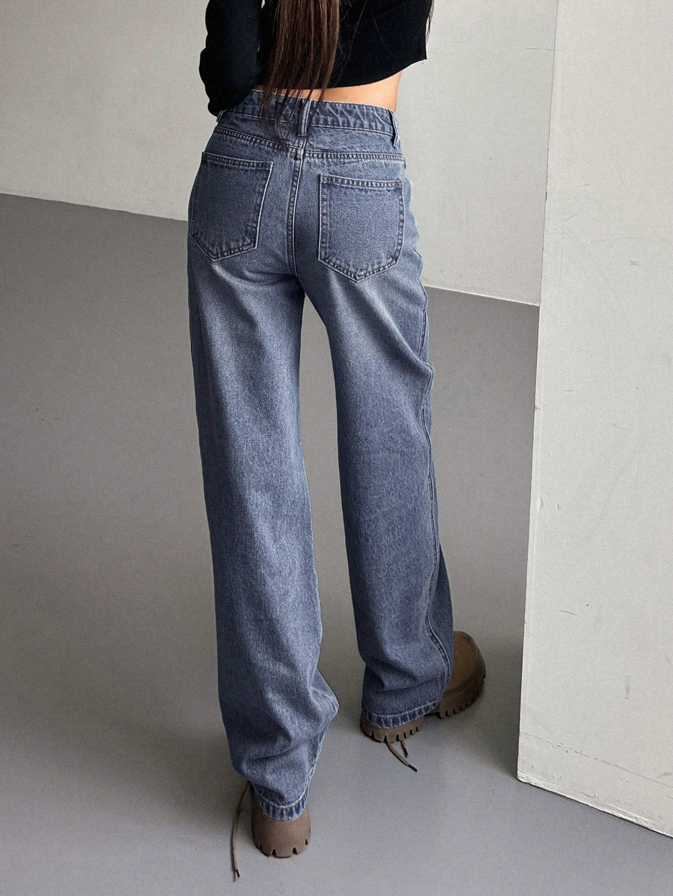 DAZY Slant Pocket Wide Leg Jeans