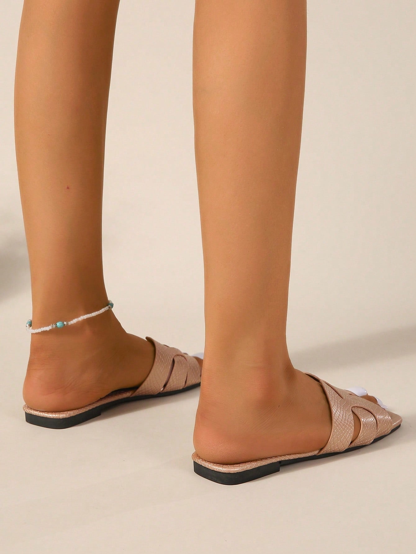 Women Black Snakeskin Embossed Slide Sandals, Elegant Open Toe Sandals