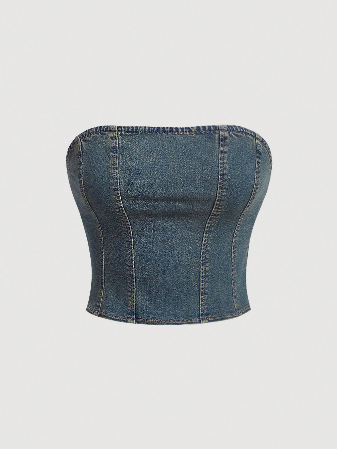 MOD Zip Back Tube Denim Top