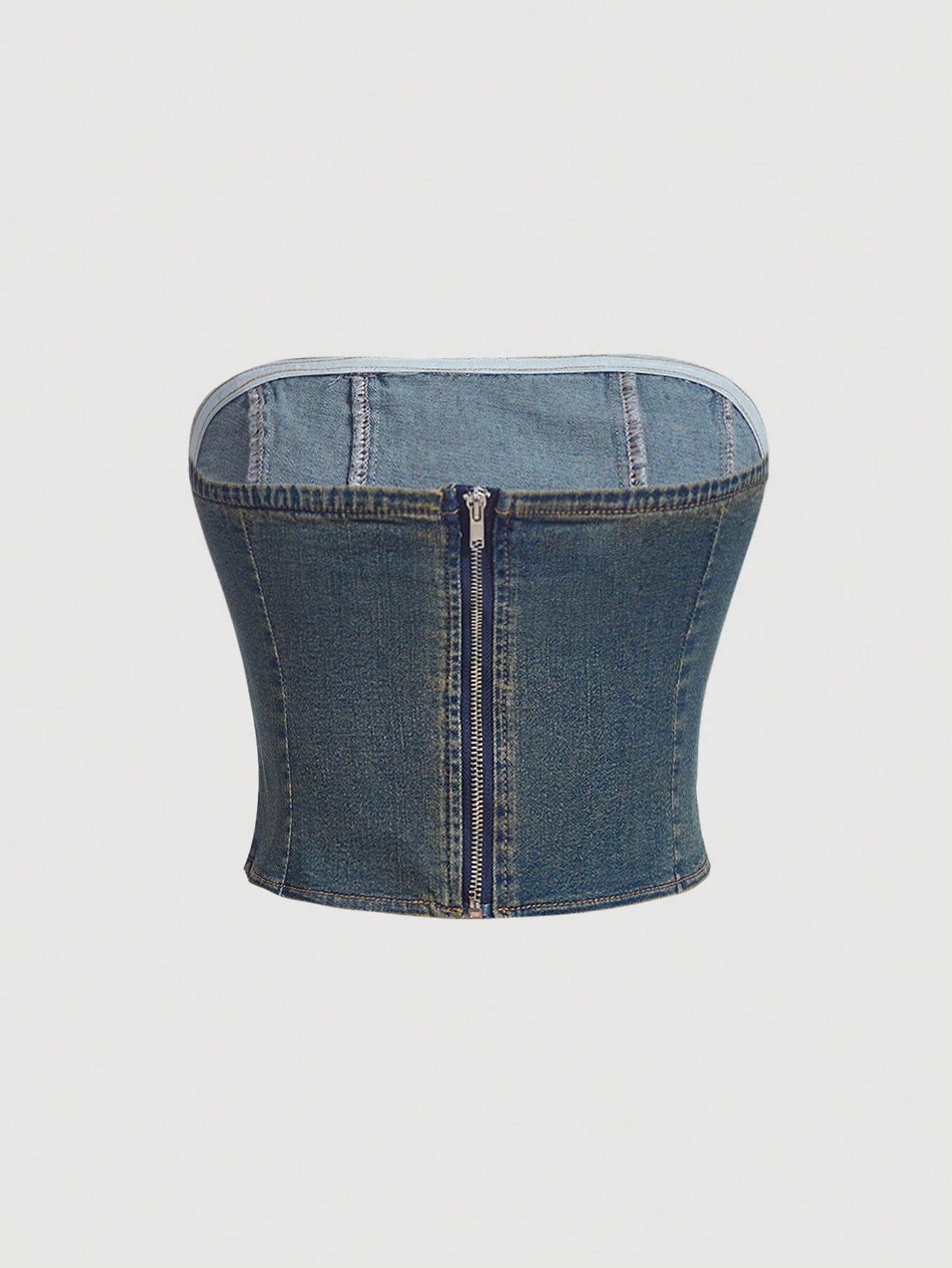 MOD Zip Back Tube Denim Top