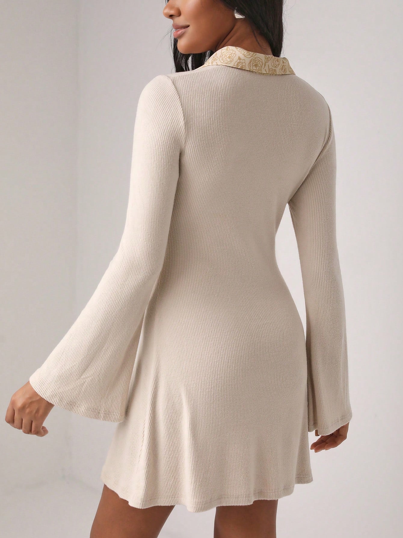 Jacqueline City Solid Polo Neck Dress