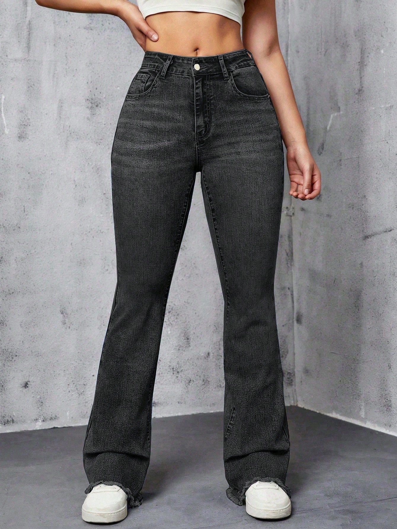 High Waist Flare Leg Jeans