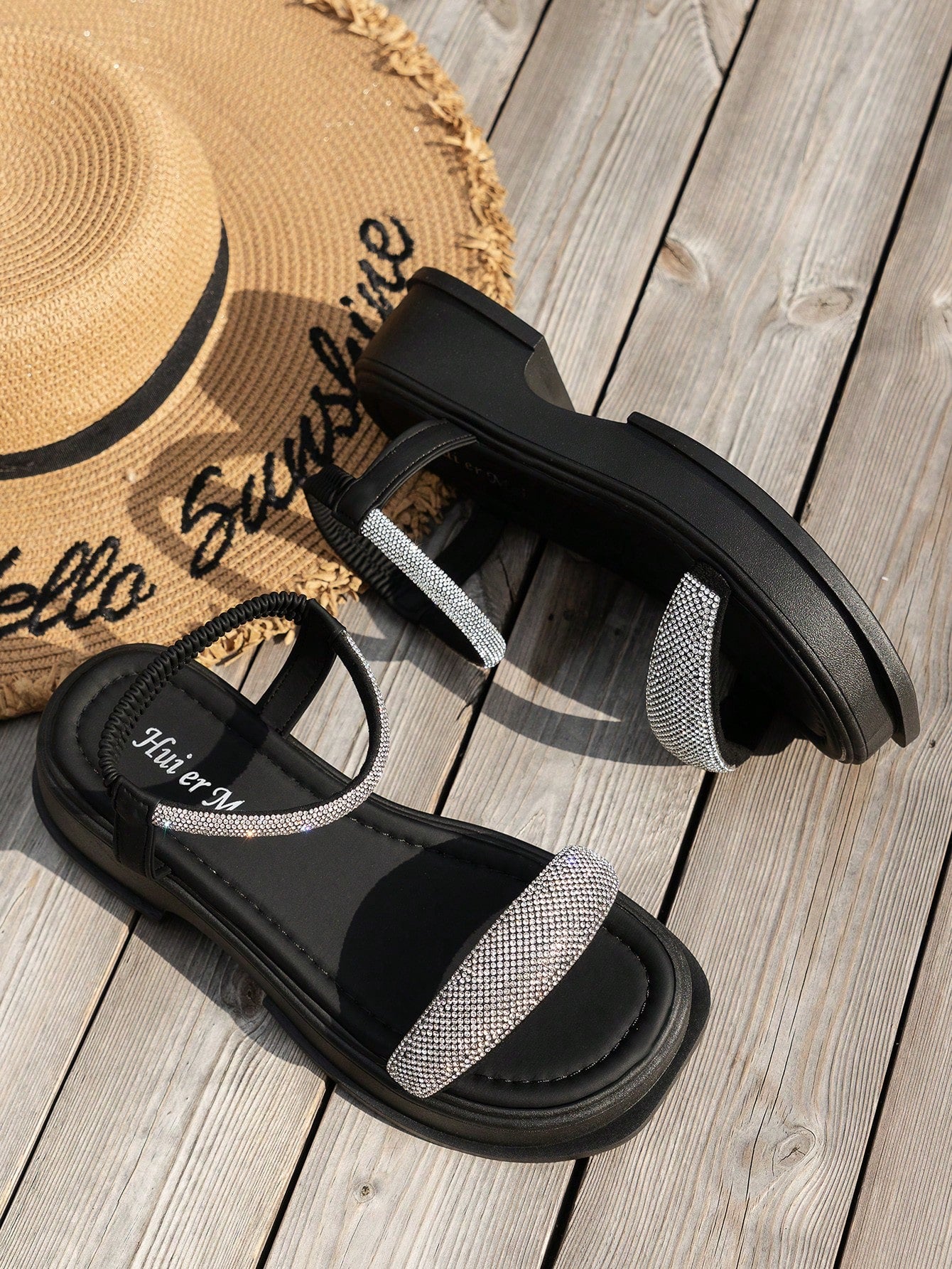 Elegant Slingback Wedge Sandals For Women, Ruched Detail Flatform Sandals