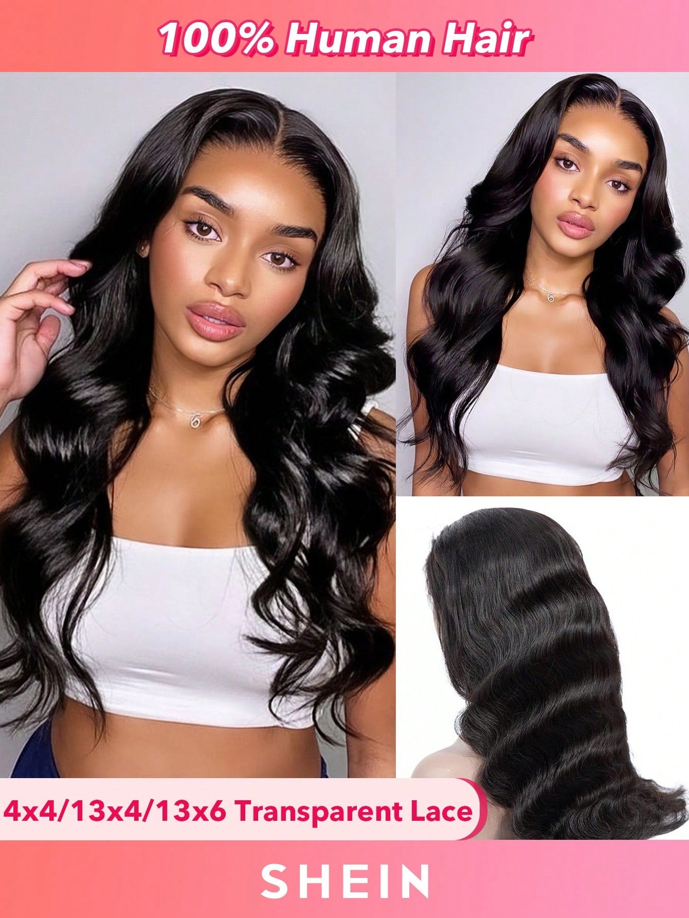 Transparent Lace Body Wave 4 X 4 13 X 4 13 X 6 Lace Frontal Wigs 150%/180% Density 12-30 Inch Natural Black Color Pre-Plucked Natural Hairline Swiss Lace Closure Human Hair Top Quality Long Wigs For Women