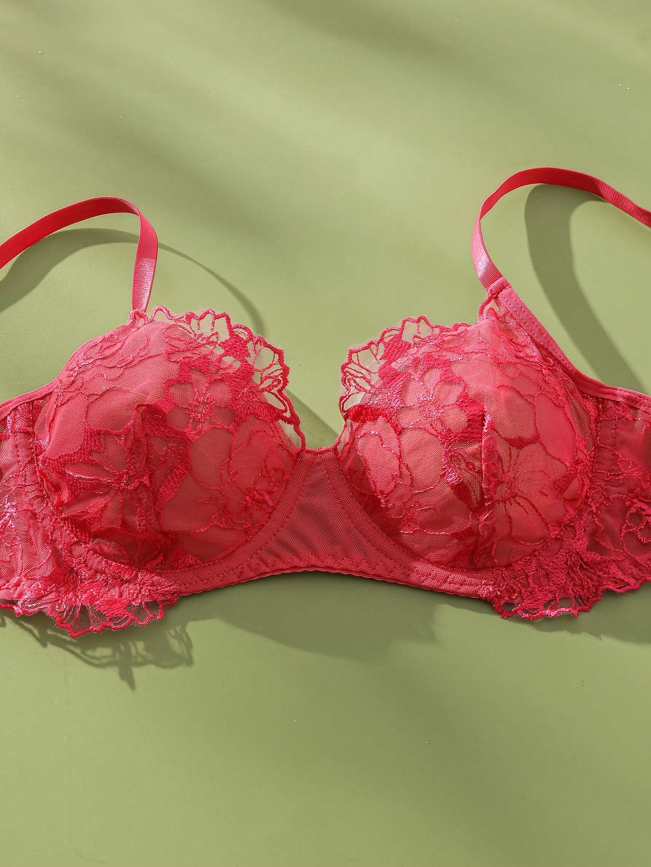 Floral Lace Underwire Garter Lingerie Set