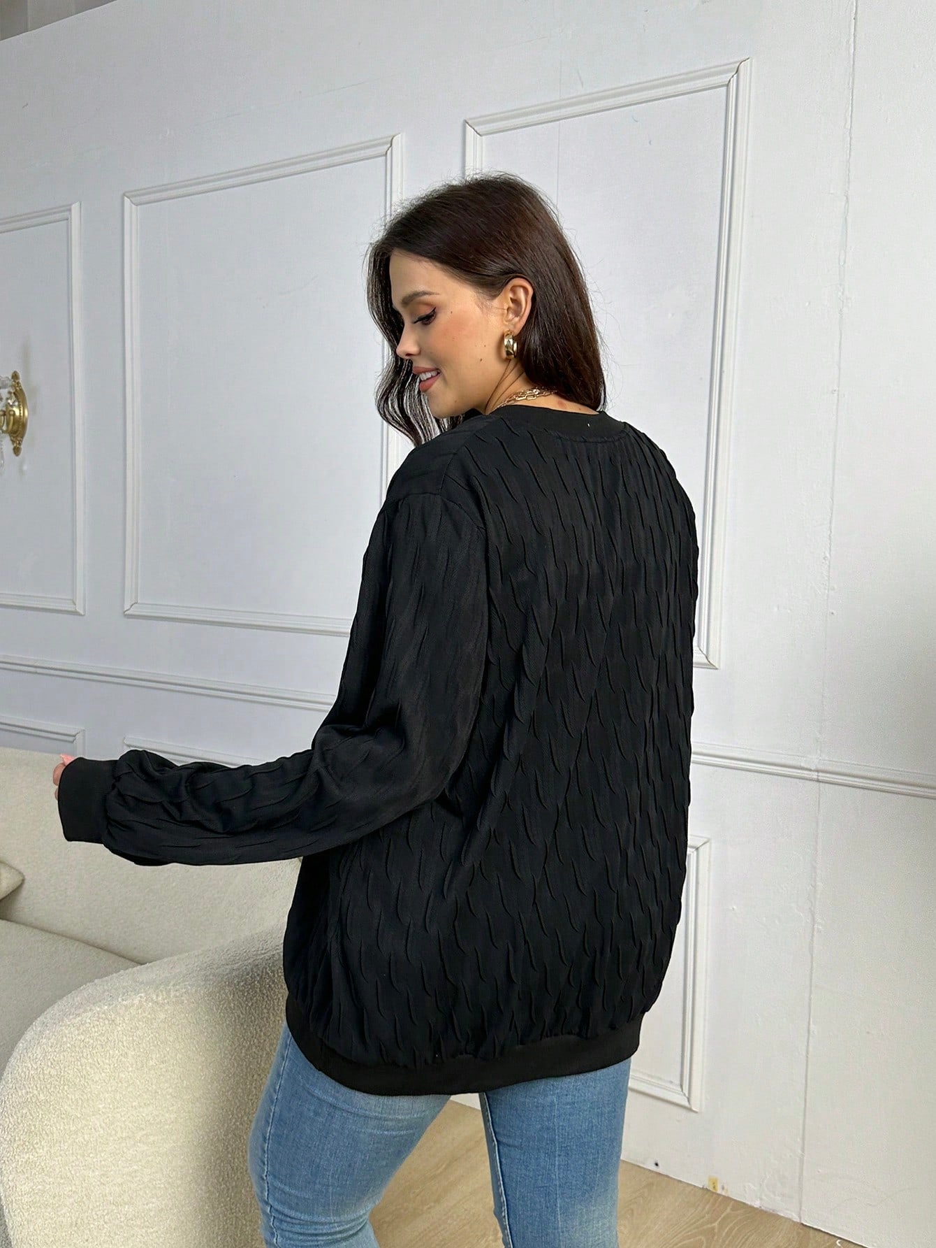 CURVE+ Plus Zip Up Bomber Jacket