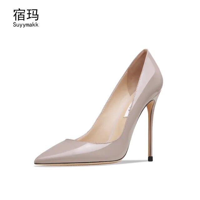 Real Leather Black 2023 Women High Heels Shoes Classics Pumps Party Shoes Ladies Pointed Toe Office Stiletto Sexy Wedding Shoes