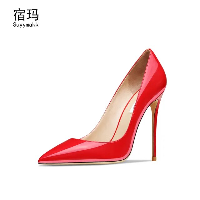 Real Leather Black 2023 Women High Heels Shoes Classics Pumps Party Shoes Ladies Pointed Toe Office Stiletto Sexy Wedding Shoes